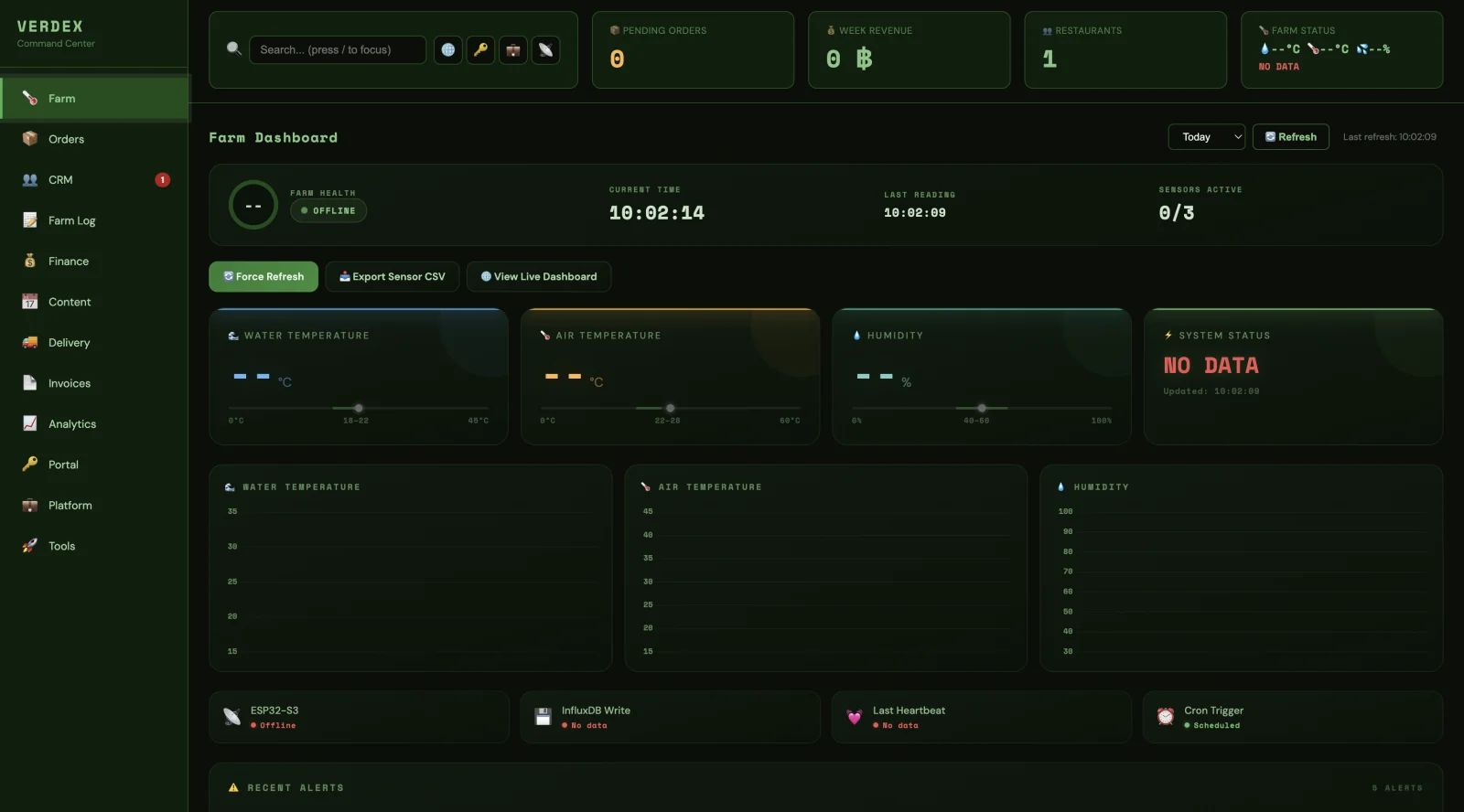 VerdeX Farm public landing page with brand hero